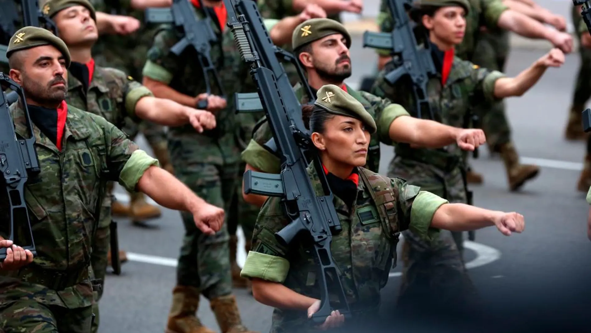 Imagen de un grupo de militares durante el desfile de las Fuerzas Armadas del pasado 12 de octubre