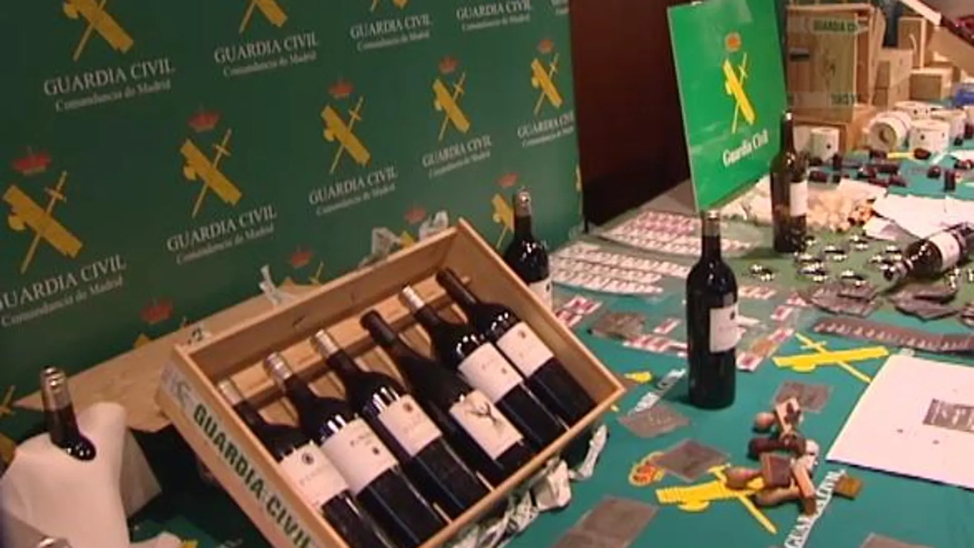 Desarticulada una organización criminal dedicada a falsificar botellas de prestigiosas marcas de vino