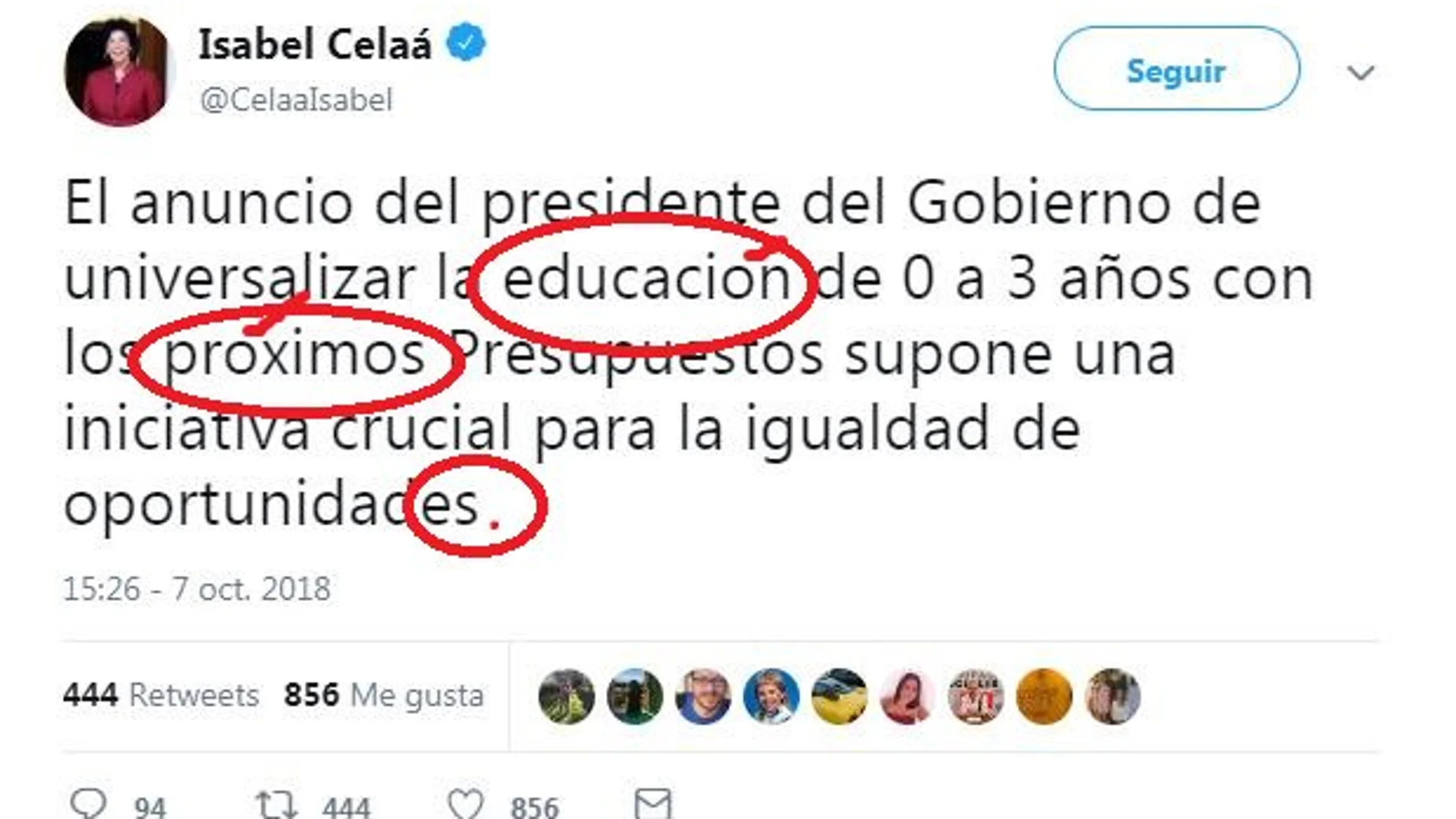 Rapapolvo de Twitter a la ministra de Educación por sus faltas de ortografía