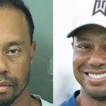 Woods, detenido en mayo y a la derecha preparando su regreso