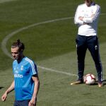 Zidane y Bale durante un entrenamiento