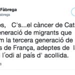 Jaume Fàbrega, profesor de la Universidad Autónoma de Barcelona, escribió este «tweet» en el que carga contra Tabarnia y Ciudadanos