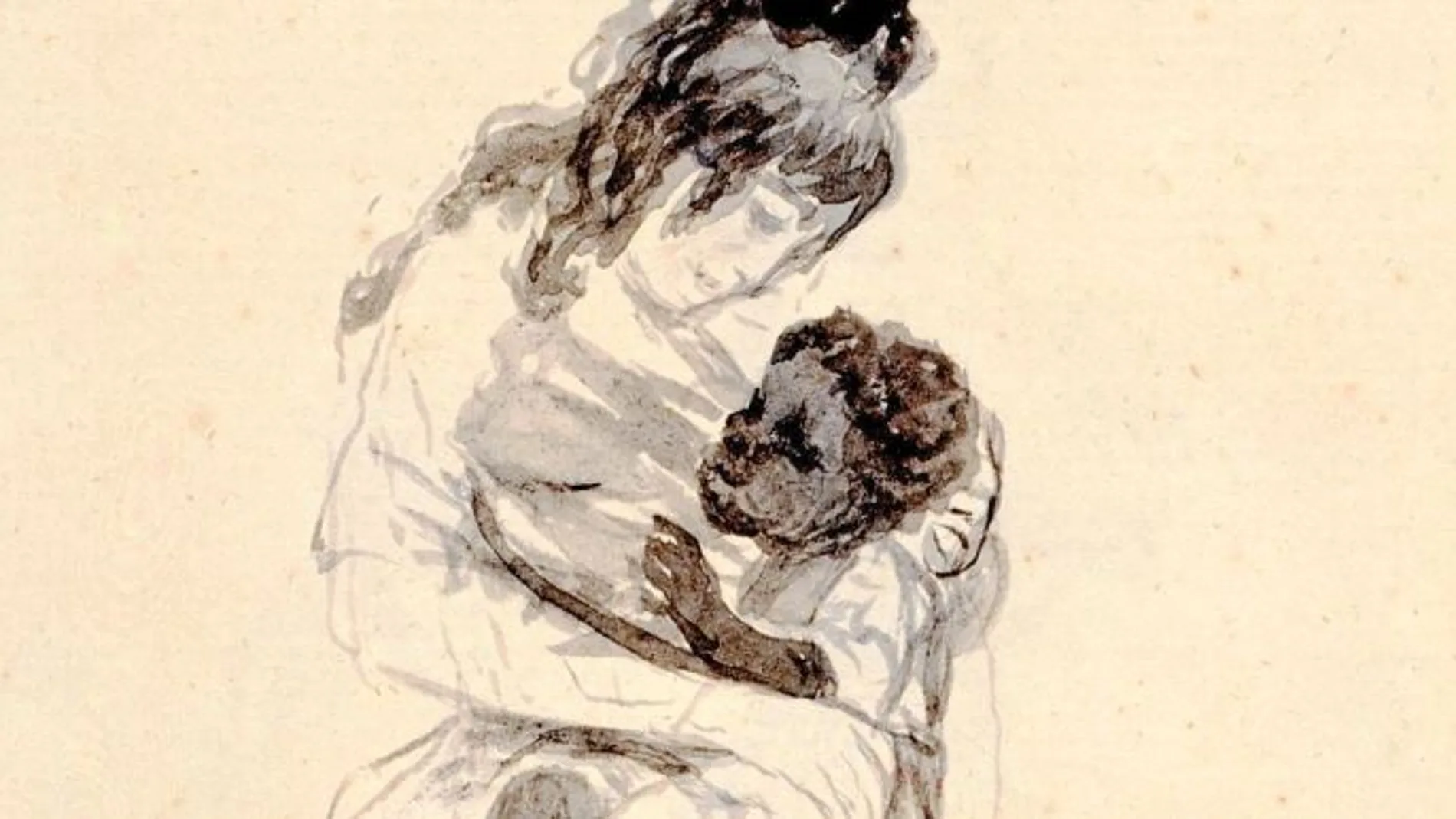 En brazos. «La duquesa de Alba teniendo en sus brazos a María de la Luz» (1794-1795), pintado por Goya en Sanlúcar (Cádiz)