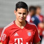 James durante un entrenamiento con el Bayern