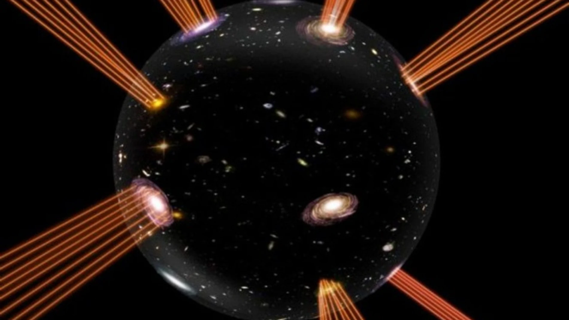 Representación gráfica de la burbuja cósmica sobre la que cabalgaría nuestro universo y que explicaría su expansión sin necesidad de energía oscura. Imagen: Suvendu Giri. Uppsala University.