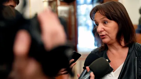 La diputada de Podemos, Carolina Bescansa, hoy en el Congreso