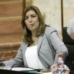 La presidenta de la Junta de Andalucía, Susana Díaz, en el Parlamento