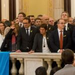 El Govern de la Generalitat tras la declaración de independencia del 27 de octubre. REUTERS/Yves Herman