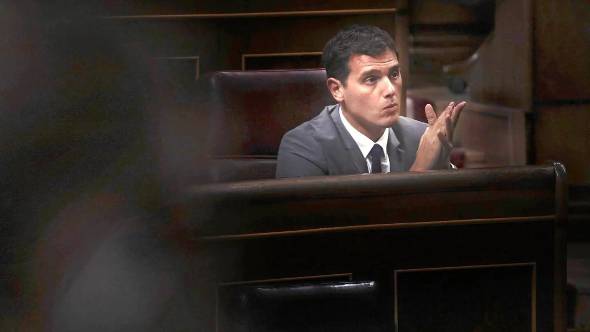 El líder de Ciudadanos, Albert Rivera, ayer en el Congreso
