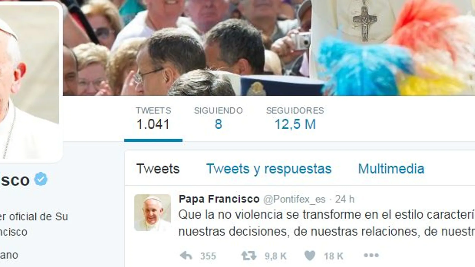 Cuenta en español del Papa Francisco