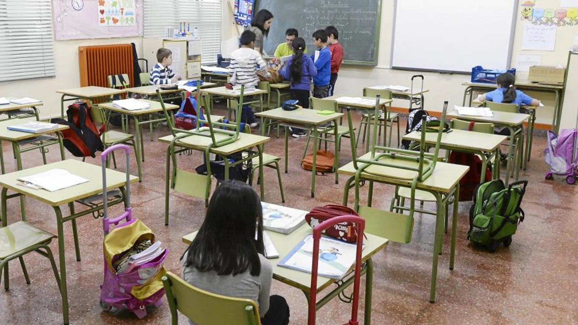 Aula en un colegio de Valladolid