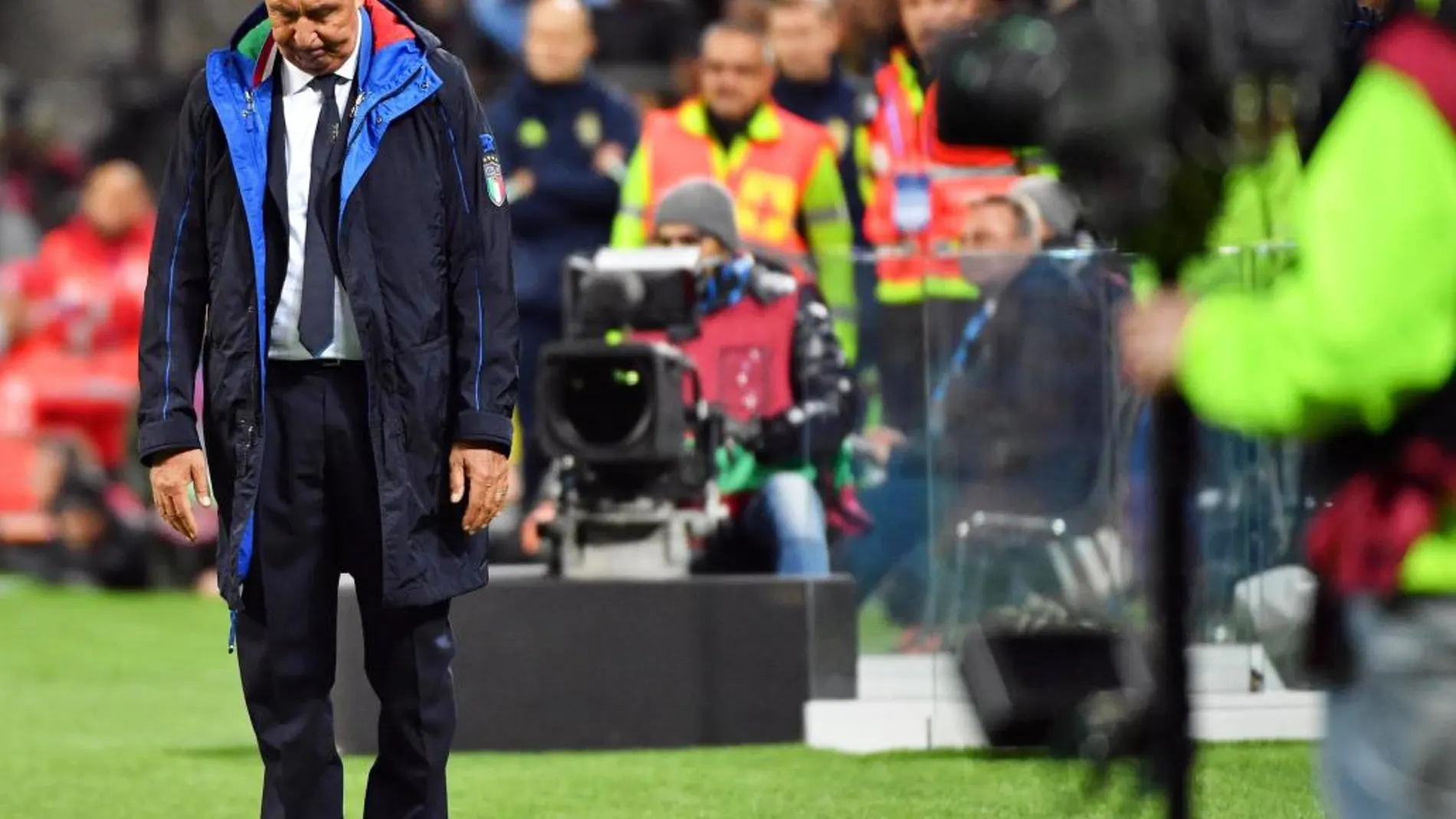 El entrenador de la selección italiana Gian Piero durante la eliminatoria de clasificación para la Copa Mundial de la FIFA 2018