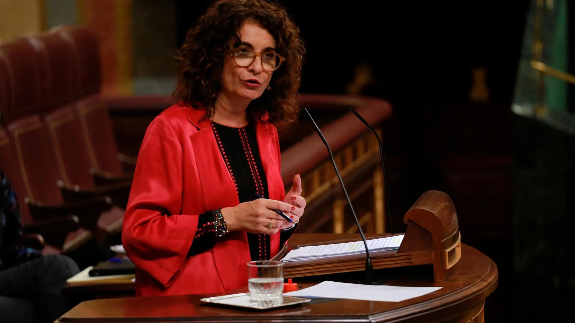 La ministra de Hacienda, María Jesús Montero, durante el debate de los Presupuestos/Foto: C. PAstrano