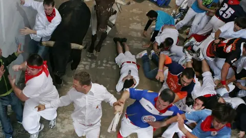 Imagen de archivo de uno de los encierros de San Fermín