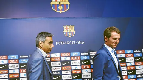 Albert Soler, director de Deportes Profesionales, y Robert Fernández, secretario técnico, ayer