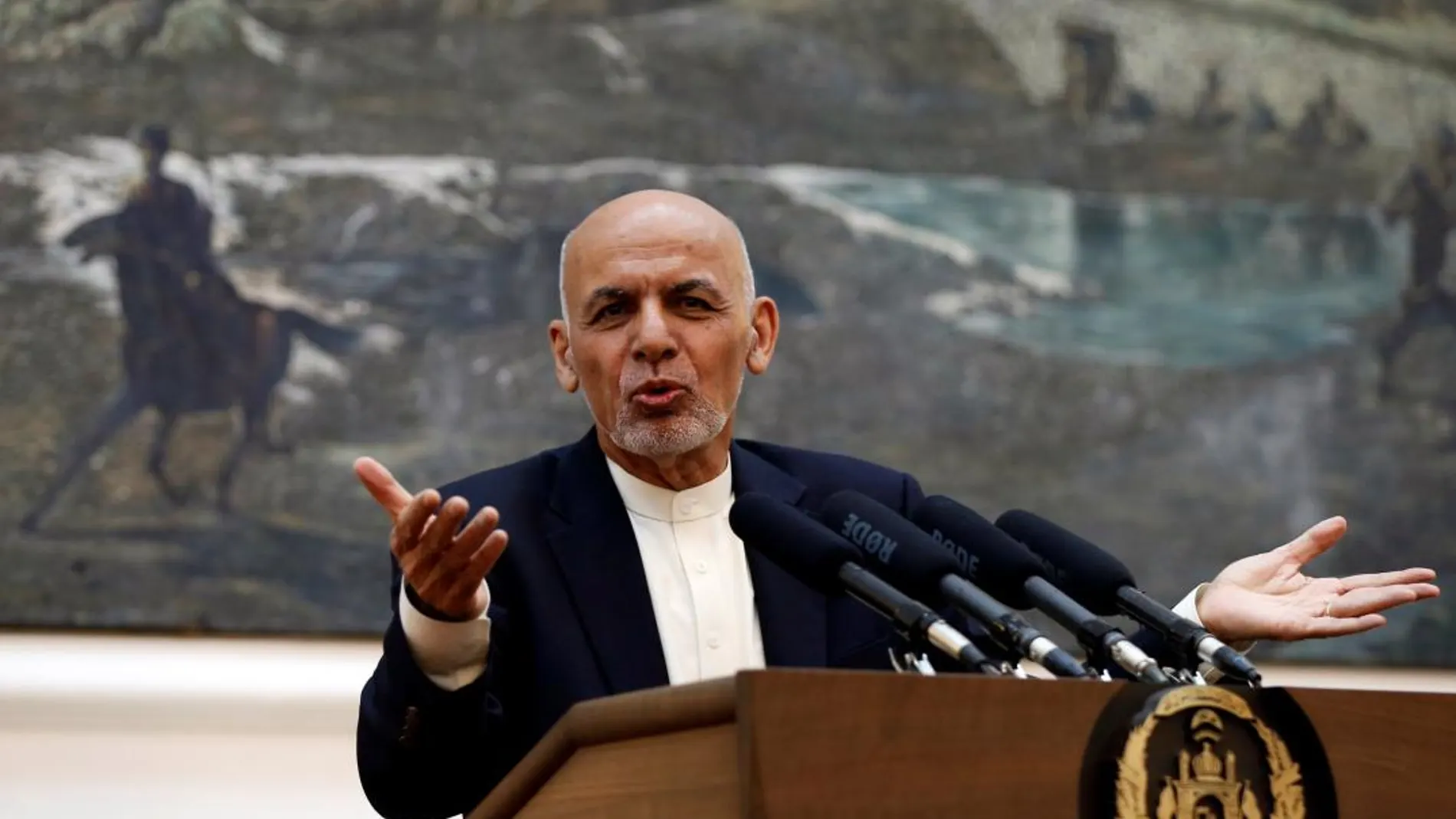 Ghani en la rueda de prensa ofrecida hoy sábado/ REUTERS