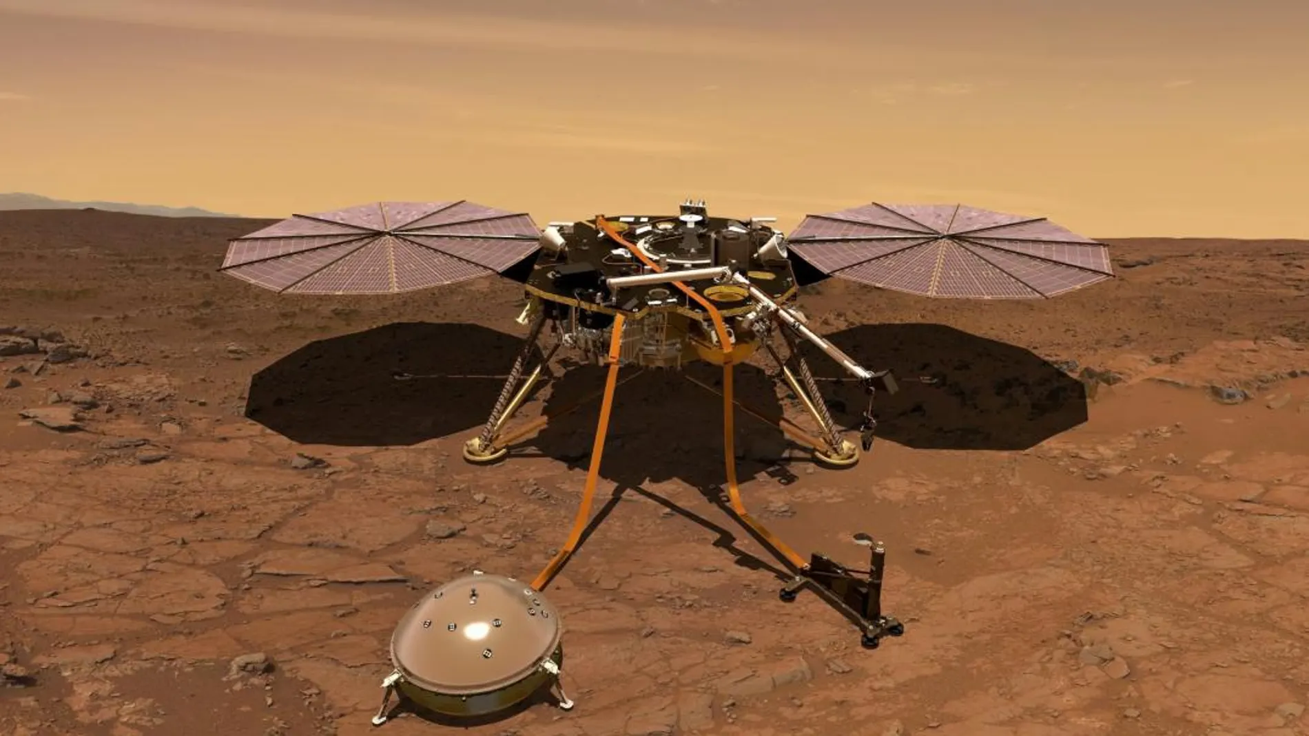 Recreación artística de la NASA se cómo será la misión Mars Insight/EFE