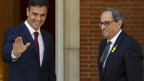 El presidente del Gobierno, Pedro Sánchez, y el presidente de la Generalitat, Quim Torra, en una imagen de archivo / Efe