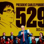 El presidente de la Generalitat, Quim Torra, durante el acto de inicio de campaña que JxCat