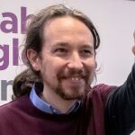 El líder de Podemos, Pablo Iglesias, en un acto ayer en Sevilla. EFE/Julio Muñoz