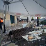 Estado en el que se quedó la cafetería tras la explosión