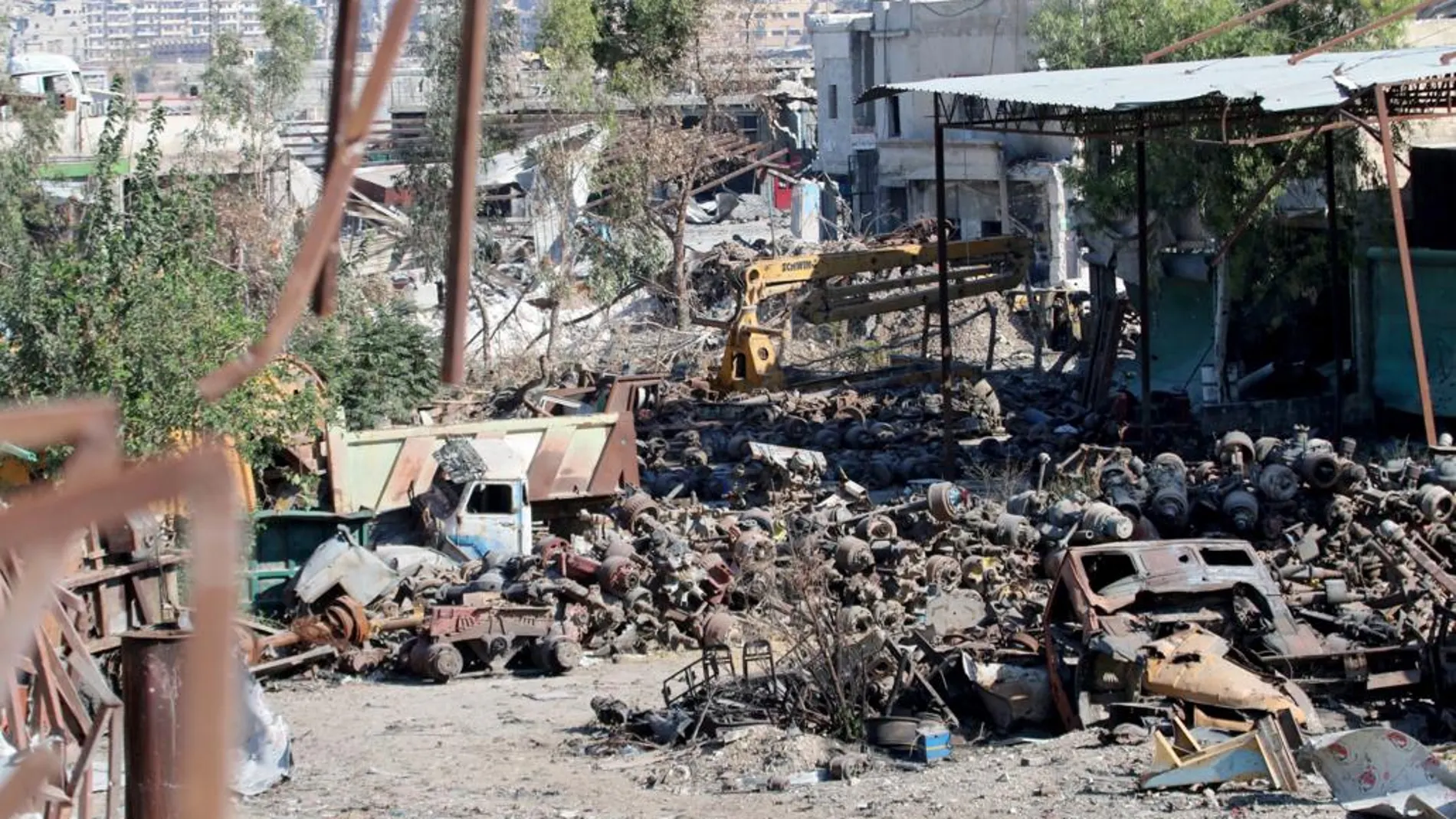 Daños en el barrio de Al-Ramouseh, en el sur de Alepo