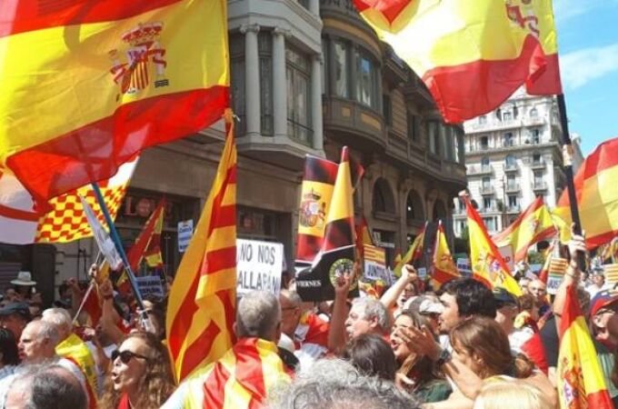 Manifestación del 16 de septiembre en Barcelona, convocada por «Hablamos Español».