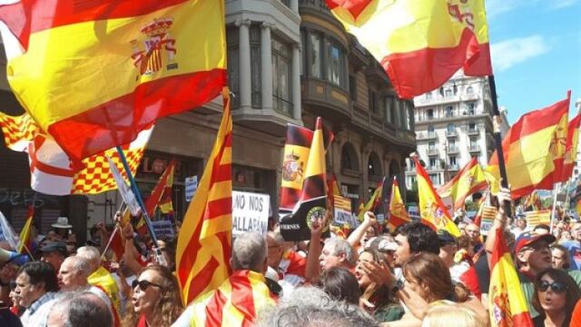 Manifestación del 16 de septiembre en Barcelona, convocada por «Hablamos Español».