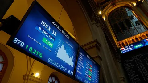 Paneles de la Bolsa de Madrid