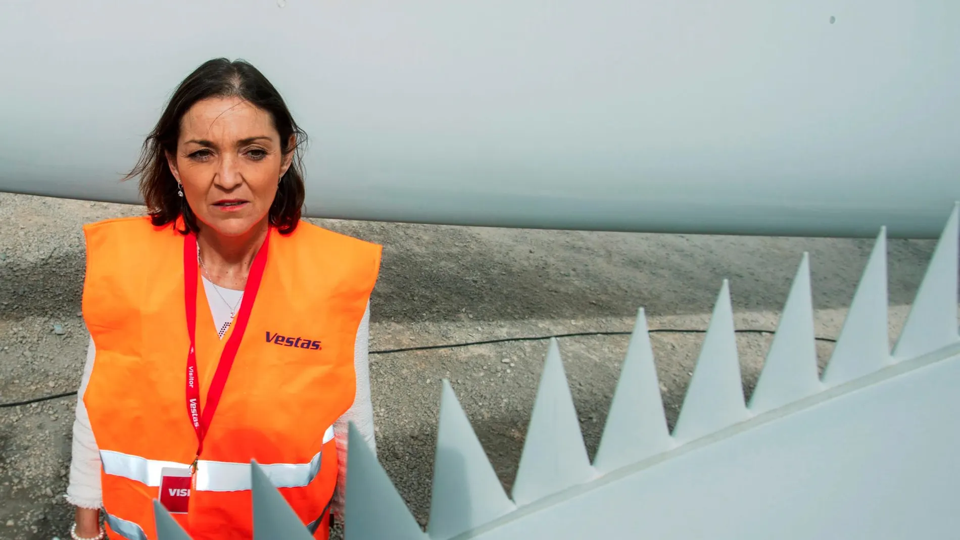 Reyes Maroto, ministra de Industria, visitó ayer la fábrica de Vestas en Ciudad Real