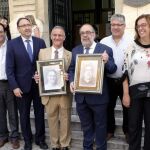 Fernando Rey visita el IES Jorge Manrique de Palencia acompañado por Alfonso Polanco y Ángeles Armisén