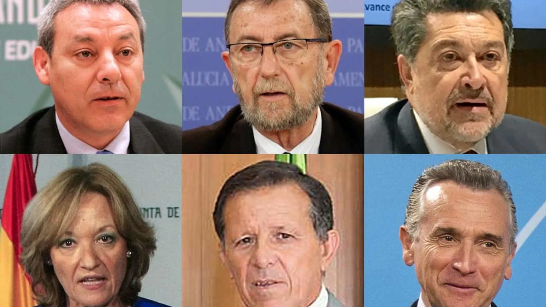 Francisco Álvarez de la Chica, Manuel Gracia, Javier Barrero, Carmen Ortiz, José Luis Blanco y Paulino Plata