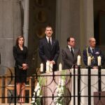 Los Reyes, junto al presidente portugués, Marcelo Rebelo de Sousa, en La Sagrada Familia.