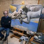 Luis Eduardo Aute, en su taller de pintura el pasado enero