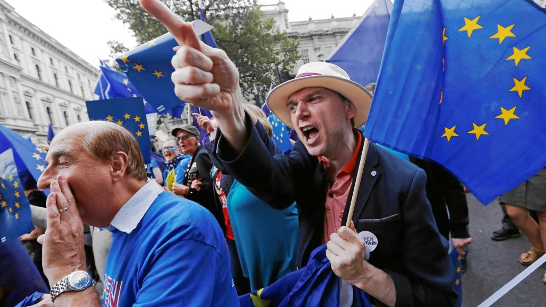 Manifestantes a favor de permanecer en la Unión Europea, en las calles de Londres el pasado sábado