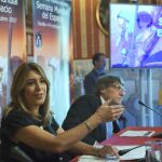 La presidenta de la Junta, Susana Díaz, ayer en el Ayuntamiento de Sevilla