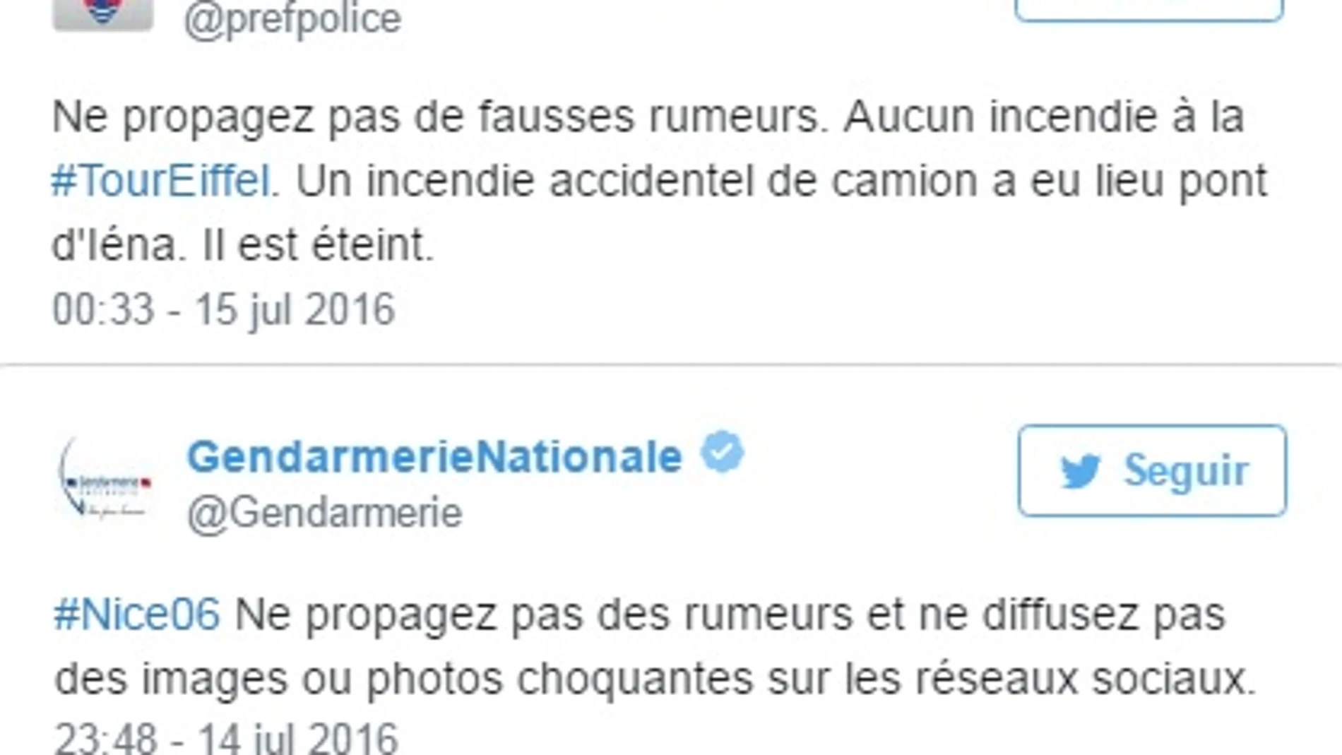 La policía francesa llama a no difundir rumores y no compartir imágenes del atentado