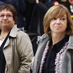 Las ex consejeras en la puerta de la Audiencia Nacional, el 2 de noviembre