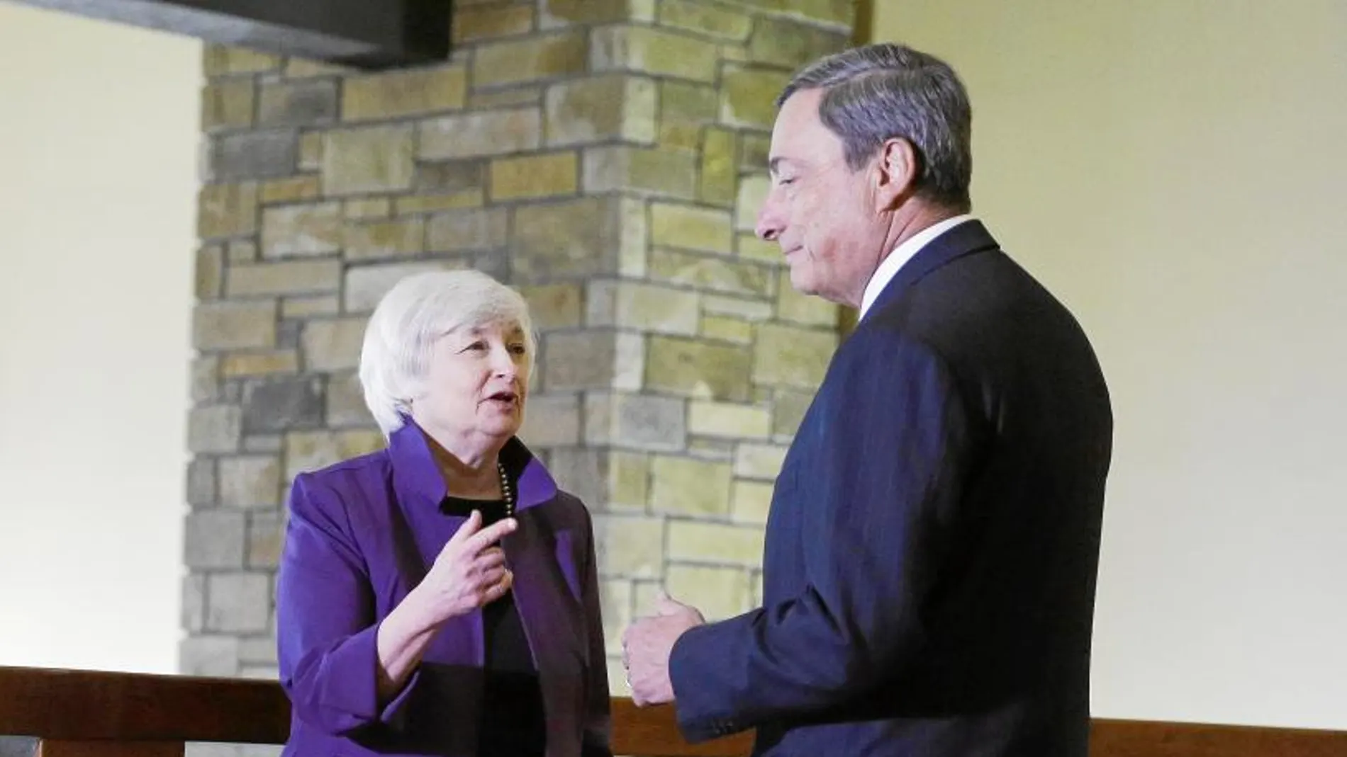 Janet Yellen y Mario Draghi, reunidos en Jackson Hole hace tres años