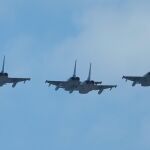 Los cuatro Eurofighter que han participado en el desfile