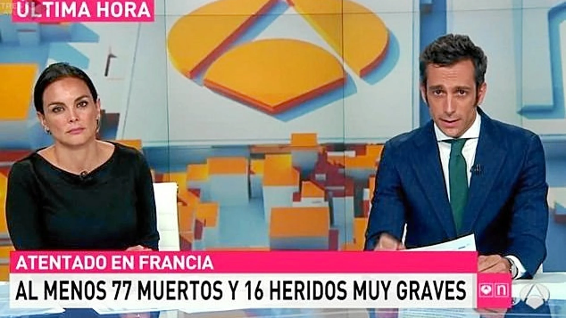En Antena3 presentaron el informativo Mónica Carrillo y Álvaro Zancajo