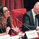 La directora interina de la Oficina Antifraude, Maite Masià, durante su comparecencia en la comisión parlamentaria