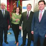 De izquierda a derecha, Javier García de Vinuesa, responsable Sur de Europa, Latinoamérica y US offshore de Robeco; Blanca Comín, responsable de Ventas de Redes de Distribución de Amundi Iberia; Ramón Pereira, director de Franklin Templeton, y Antonio Salido, director de Marketing de Fidelity