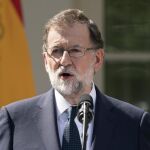 El presidente del Gobierno español, Mariano Rajoy, durante su visita a la Casa Blanca esta semana.