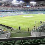 Las gradas del estadio del Legia, vacías