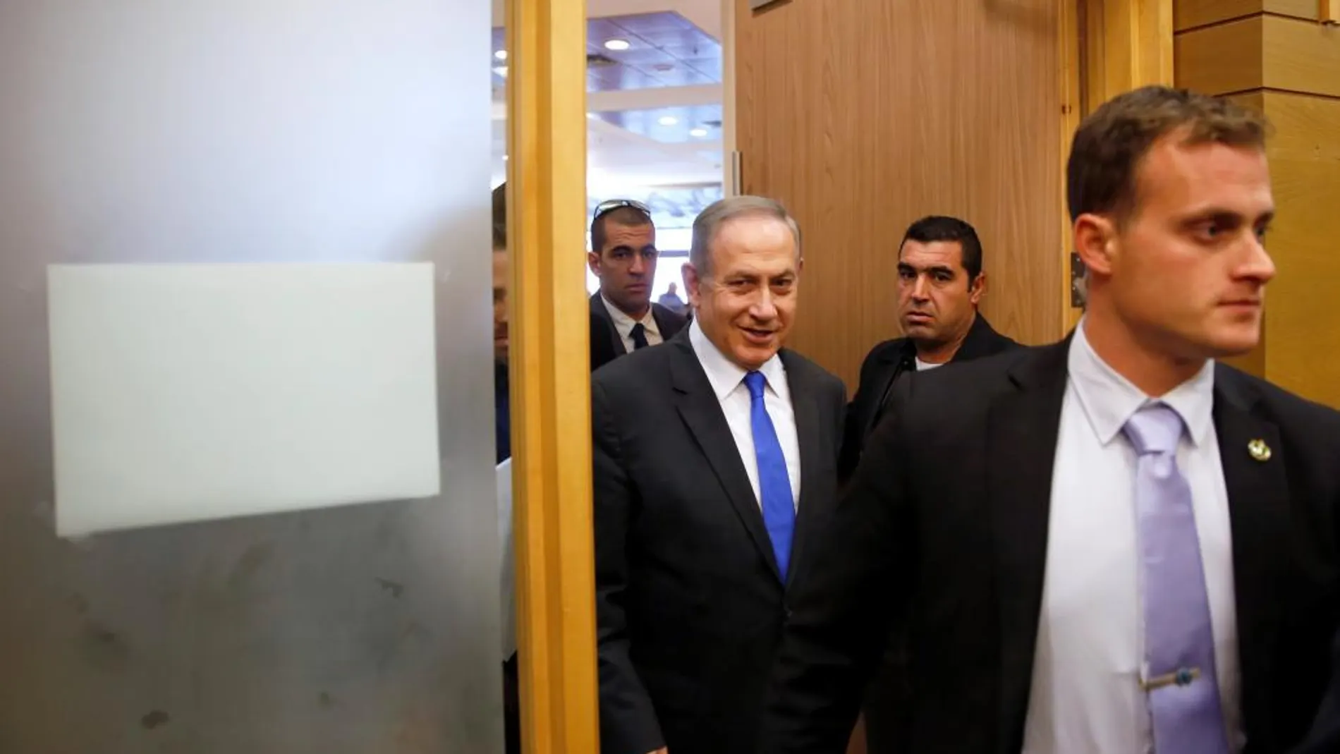 Benjamin Netanyahu llega a la sede de su partido