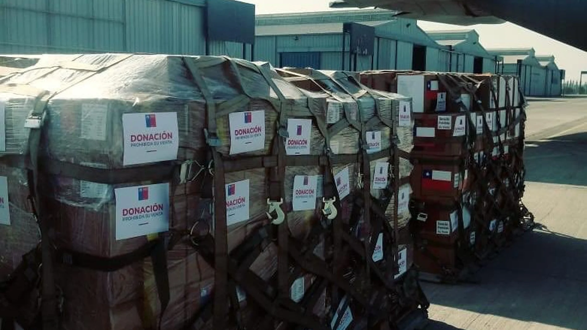 Imagen de la ayuda humanitaria facilitada por el gobierno de Chile a Venezuela