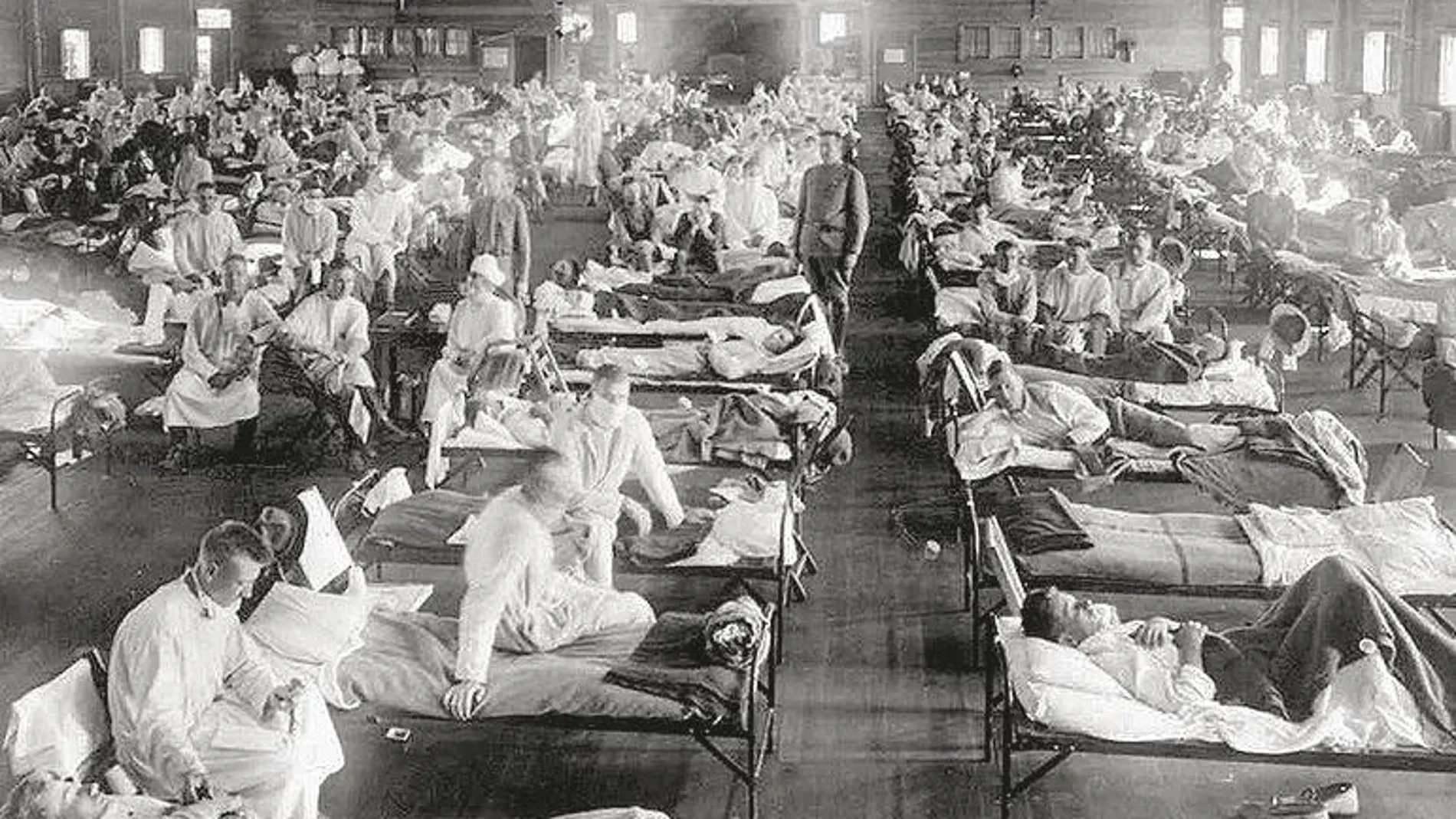 Un hospital repleto de enfermos durante la Gran Guerra