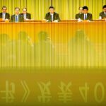El presidente chino, Xi Jinping, durante su discurso para conmemorar el cuadragésimo aniversario de la «carta a los compatriotas de Taiwán», ayer, en Pekín