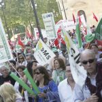 Manifestación contra la fusión hospitalaria celebrada en Sevilla en 2013